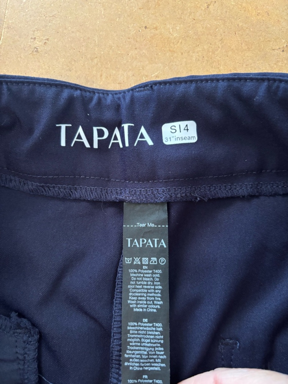 3/$20 Tapata Women's Straight Leg Pants in Navy Blue - Picture 3 of 3